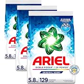 Ariel Powder Laundry Detergent, Original Scent, 5.8 kg, 129 Loads (Pack of 3)