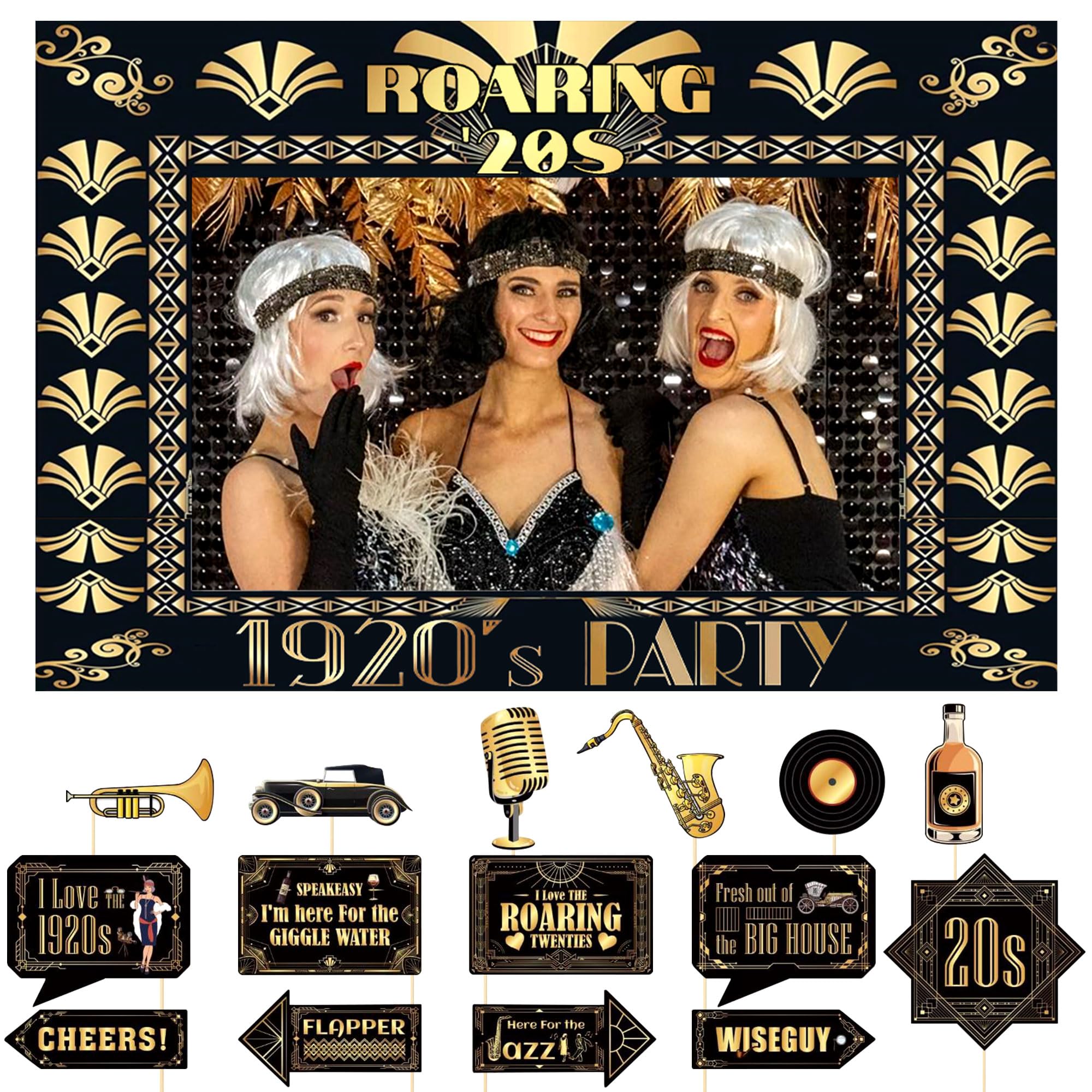 LaVenty Roaring 20s Photo Booth Props 1920s Photo Booth Props 1920s Party Props Party Decorations Roaring 20s Decorations
