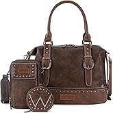 Wrangler 3Pcs Doctor Bag Sets for Women Top-handle Satchel Bag with Cell Phone Handbag and Coin Purse