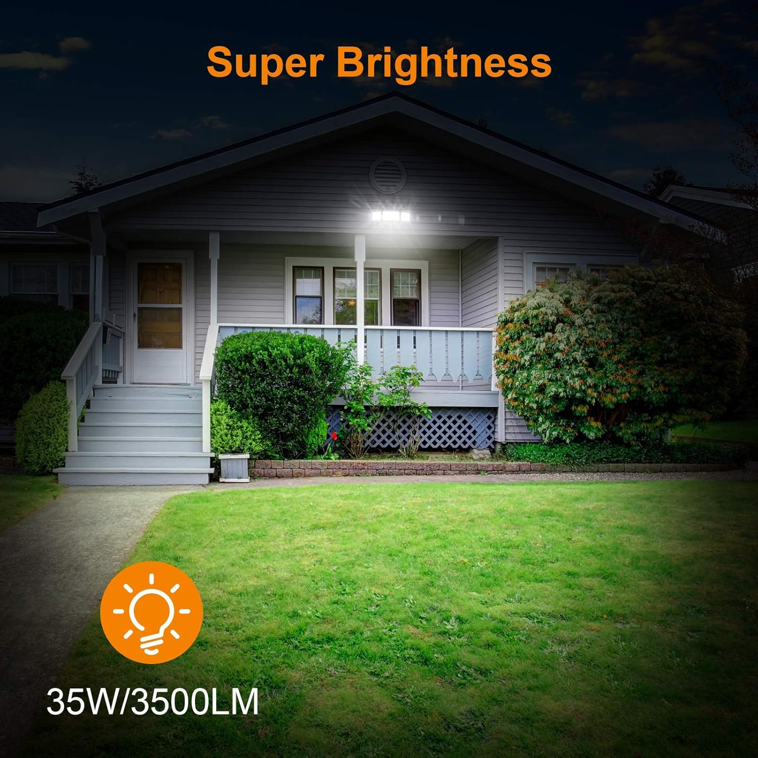 LEPOWER 3500LM LED Flood Light Outdoor, 35W Superior Bright Outdoor Flood Light Fixture, Switch Controlled LED Security Light, 3 Adjustable Heads, ETL Listed, 5500K, IP65 Waterproof for Garage, Yard: Home Improvement