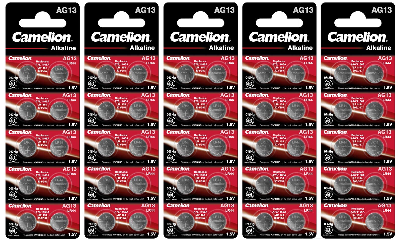 Camelion Plus Alkaline Button Cell Battery AG13/LR44/LR1154/357 — image 1