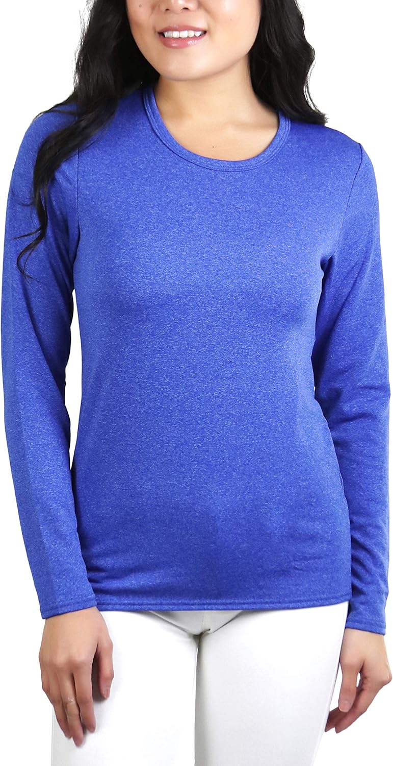 ToBeInStyle Women’s Crew Neck Fleece Lined Long Sleeve Tee Thermal Tops at  Women’s Clothing store