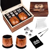 DouMmantn Charred Wooden Whiskey Glass Set of 2, Old Fashioned Durable Bourbon Cup, Whiskey Gifts for Men, Great Gifts for Husband,Father’s Day, Christmas, Anniversary, Wine Tumbler, 11OZ