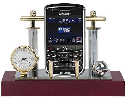 Deals Outlet Brass & Stainless Steel Mobile Stand with Watch for Gift