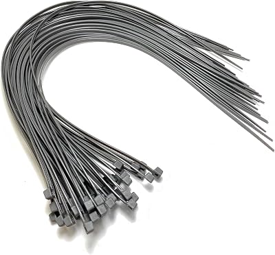 On1shelf Cable Ties 450mm x 4.8mm 50 Pack Grey Extra Long Nylon Zip Ties
