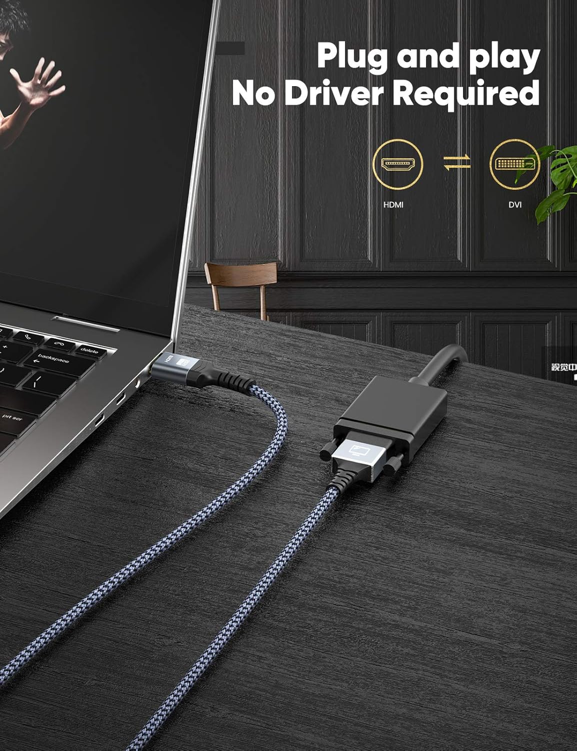 HDMI to DVI Cable (3 Feet) Bi-Directional Nylon Braid Support 1080P Full DVI-D Male to HDMI Male High Speed Adapter Cable Gold Plated for PS4, PS3 HDMI Male A to DVI-D: Industrial & Scientific