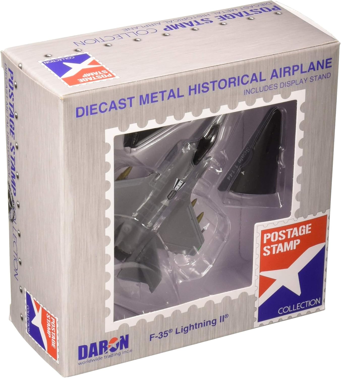 Daron Postage Stamp PS5602 USAF F-35 Version A F-35 Lightning II USAF 1/144 Scale Diecast Model with Stand: Toys & Games