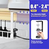 Xpatee Under Desk Cable Management Tray No Drill Clamp Wire Organizer White view 4