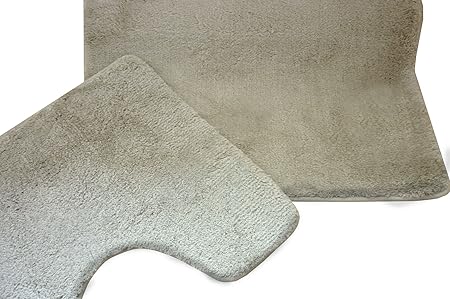 Vonella Uni Badematte | Badteppich | GRÖßEN UND Farbauswahl | 1350 g/m2 | (Beigegrau, 60 x 50 cm Stand WC Vorleger)