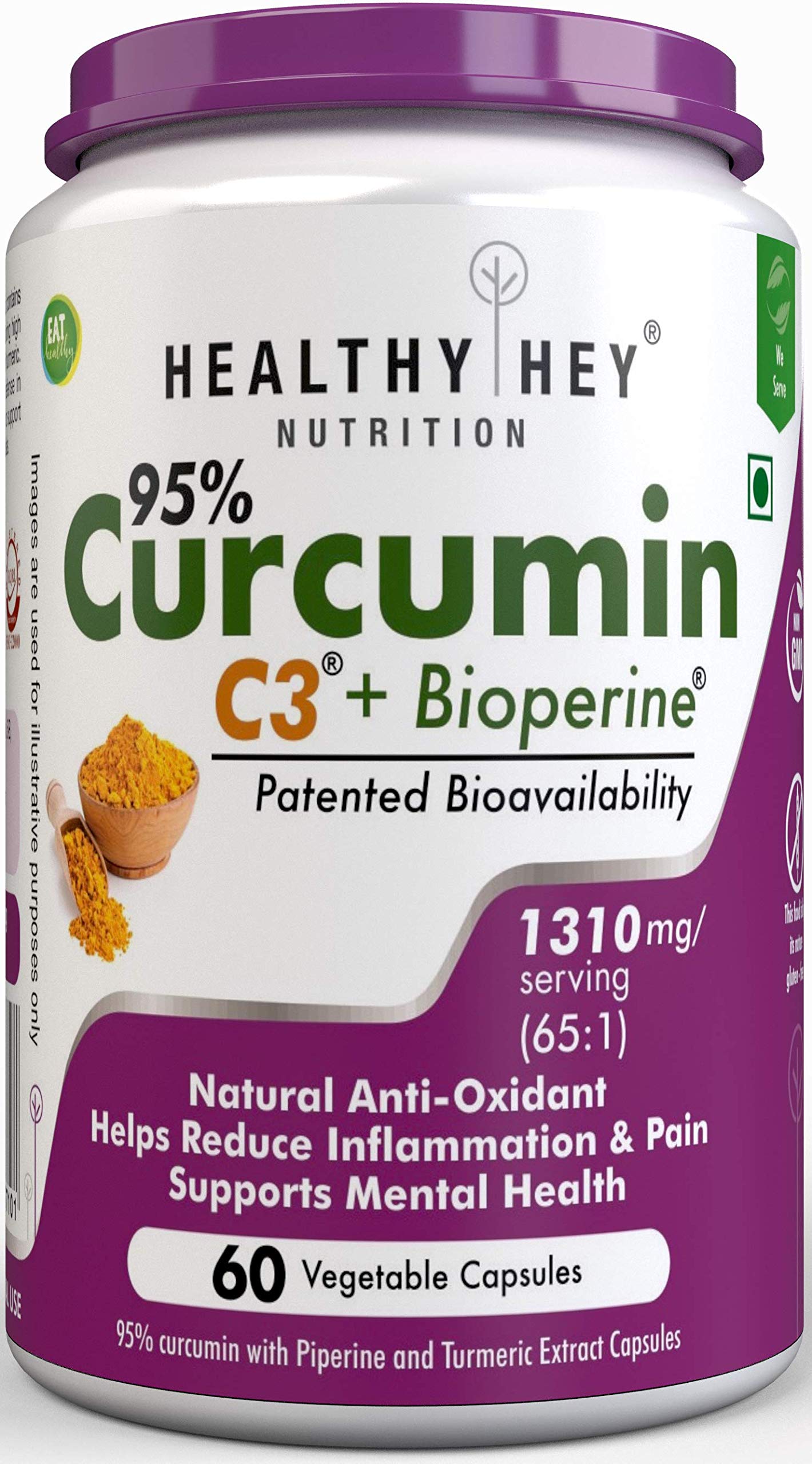 Healthyhey Curcumin With Piperine Bioperine 1310mg Organic Turmeric Vegetable Caps Buy Online In Bahamas At Bahamas Desertcart Com Productid 64775911