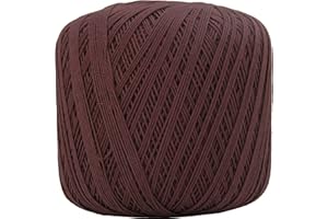 Threadart 100% Pure Cotton Crochet Thread - Chocolate Brown - Size 10 and 3 - Singles and Bulk Packs Available - Size 3 - Color 3528