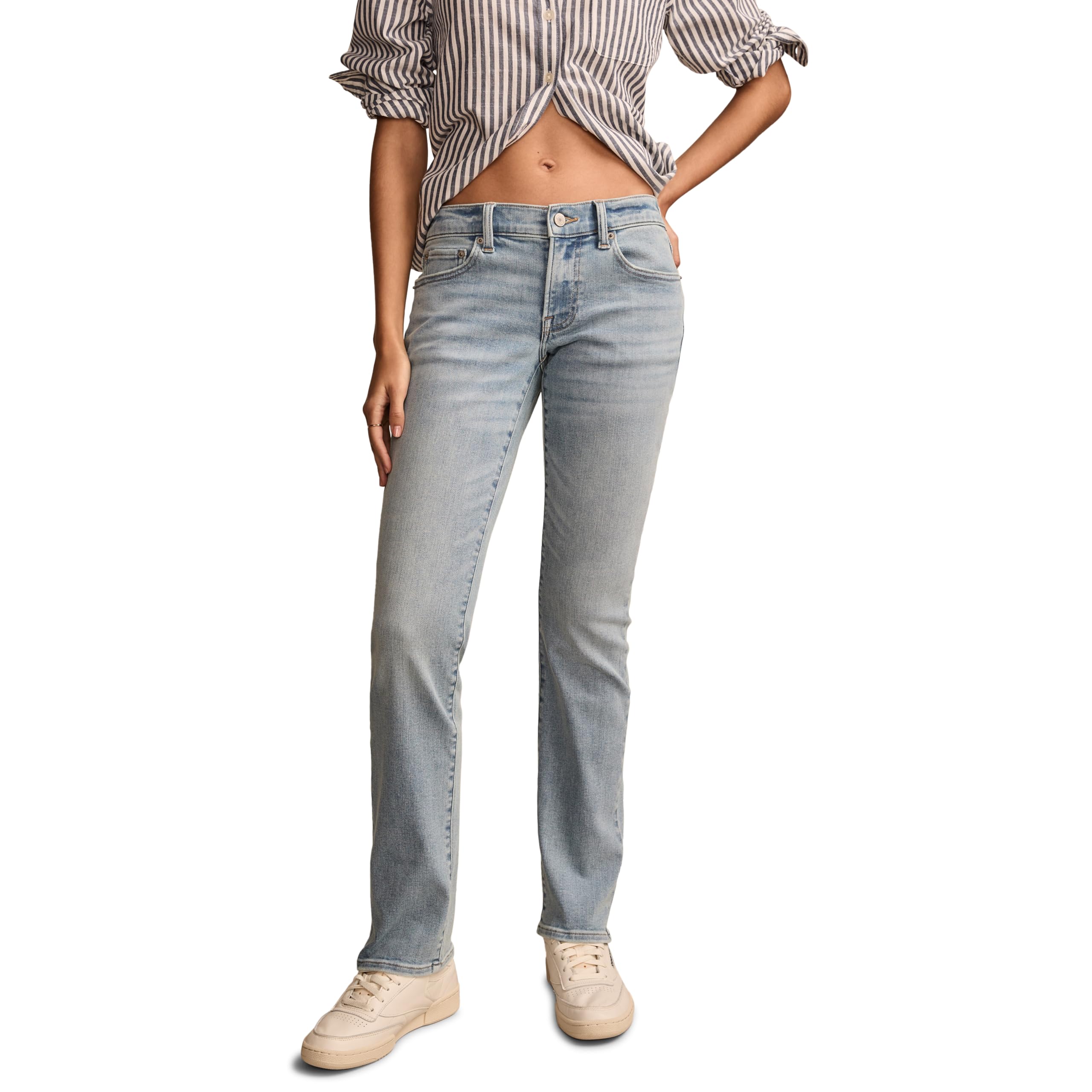 Lucky Brand Women’s Mid Rise Sweet Straight Jean, Lovers Lane Wash, 30W x 32L