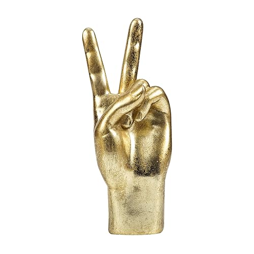 MicDecor Gold Decor “Victory” ASL Hand Sign, Classic Gesture Hand