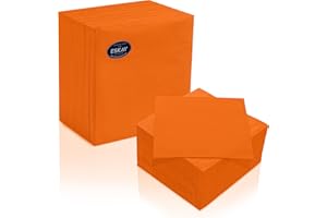 Sun Orange Dinner Napkins, 3-Ply Disposable Paper Napkins-Bar, Dinners, Weddings, Birthday, EU Made, (125 Count)