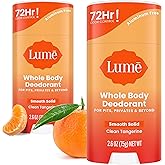 Lume Whole Body Deodorant - Solid Stick - 2.6 oz, 2 pk (Clean Tangerine) | 72-Hour Odor Control, Aluminum &amp; Baking Soda Free, Skin-Safe, Whole-Body Deodorant for Women