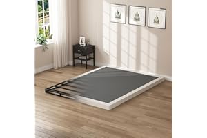 SHOANED Queen Size Box Springs - 3 Inch Low Profile Mattress Foundation No Noise Heavy Duty Metal Basics Bed Base with Clean Fabric Cover, Easy Assembly
