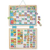 Melissa &amp; Doug Magnetic Responsibility Chart &amp; Kids Calendar | 91 Pieces, 2 Fabric-Hinged Dry-Erase Boards, 89 Magnets, Routine Building Play, Preschool Learning Toys for Kids, Ages 3+