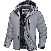 MAGCOMSEN Men's Winter Coats Ski Snow Water Resistant Jacket Warm Fleece Parka Raincoats with Hood for Hiking Work