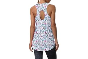 Cakulo Womens Workout Athletic Tank Tops Loose Gym Yoga Racerback Sleeveless Running Sports Shirts Tops