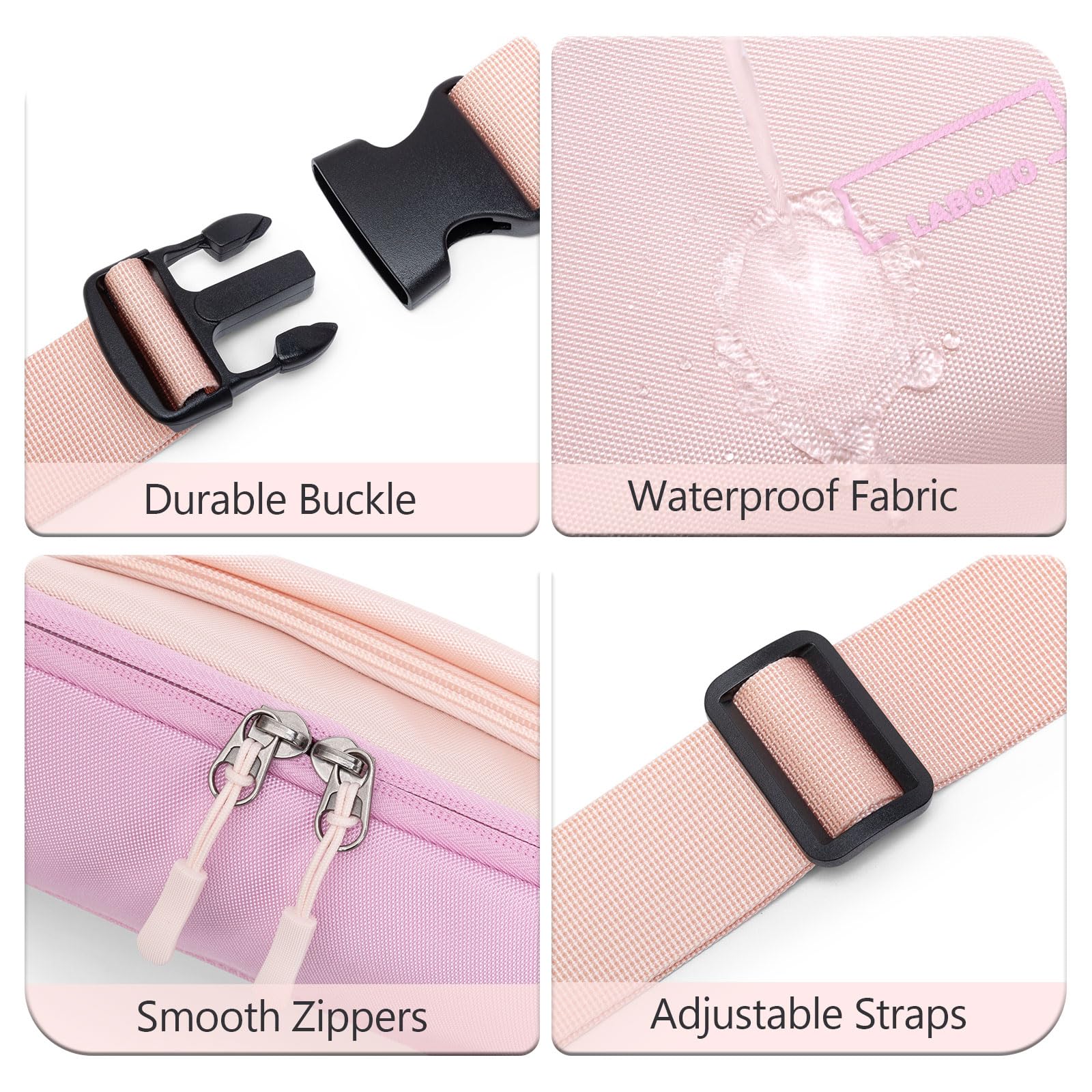 LABOMO Fanny Pack Crossbody Bag for Women, Water-resistant Sling Bag with Adjustable Strap, Fashion Waist Pack for Traveling Hiking