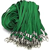 Bird Fiy Black Lanyard 100 Pack Bulk Lanyards for Id Badges Holders Each Lanyard 17 Inch with 360° Swivel Hook