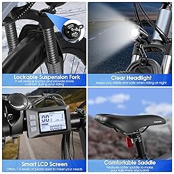 Funhang Electric Bike for Adults, 26'' 1000W Peak