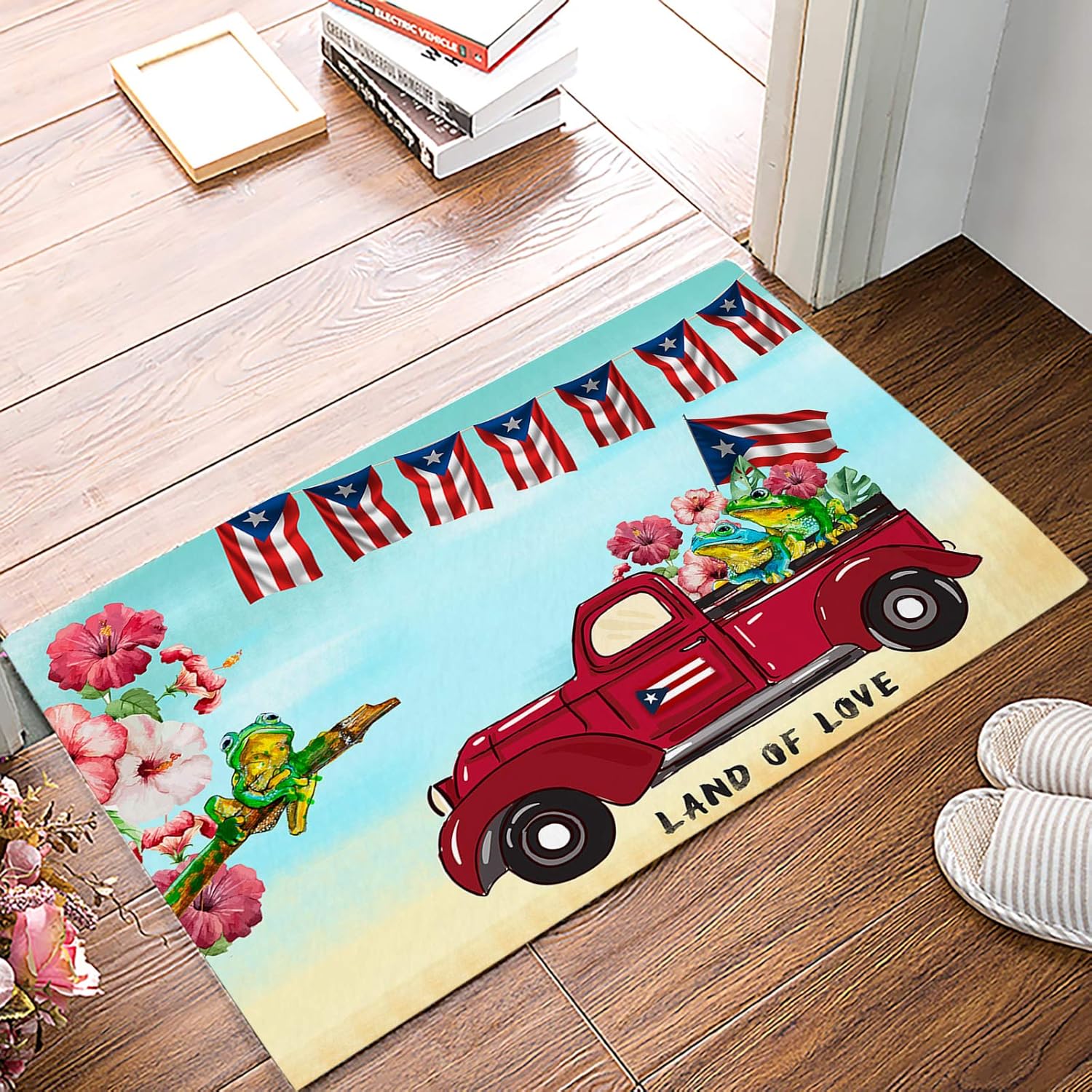 ARTSHOWING Beach Theme Door Mats, Durable and NonSlip Rug