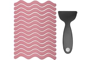 DING XI Bathroom Tub Anti-Slip Stickers 24 Pack Safety Tub Strip Decals with Premium Scraper for Tub Shower Stair Ladder Boat (Pink)