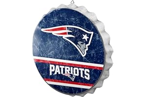 New England Patriots Metal Distressed Bottlecap Wall Sign – Limited Edition FOCO Patriots Sign – Represent the NFL, AFC and Show Your Team Spirit with Officially Licensed New England Football Fan Gear