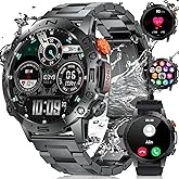 LIGE Military Smart Watches for Men(Answer/Dial Calls),1.43" AMOLED 5ATM Waterproof Rugged Smartwatch with/Sleep Monitor,400mAH Fitness Tracker with 126 Sport Modes for Android iOS