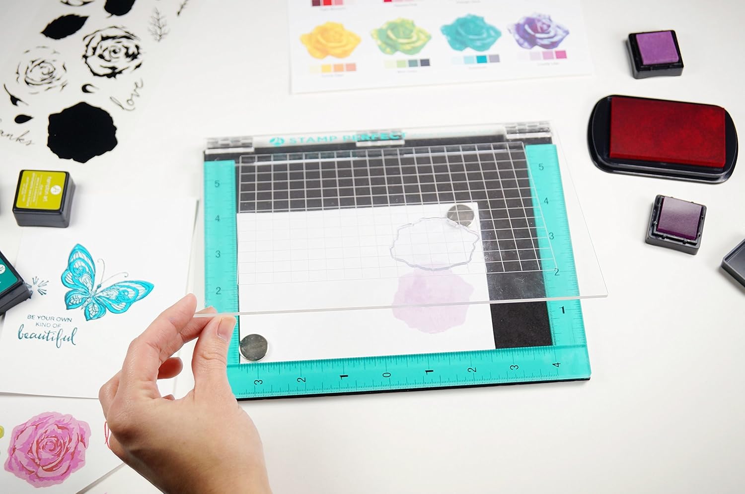 Hampton Art Stamp Perfect Positioning Tool, MultiColour, 7 x 9inch eBay