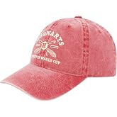 Harry Potter Baseball Cap, Red, One Size | Hogwarts Quidditch World Cup Unisex Adjustable Cotton Dad Hat with Curved Brim