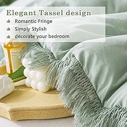 Andency Sage Green Tassel Comforter Set