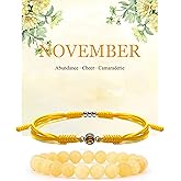 Crgwxzl Birthstone Bracelets for Women Men,Healing Crystal Protection Stone Rose Crystal Beads Bracelet,String Wrap Zodiac Month Bracelets Birthday Jewelry Gifts