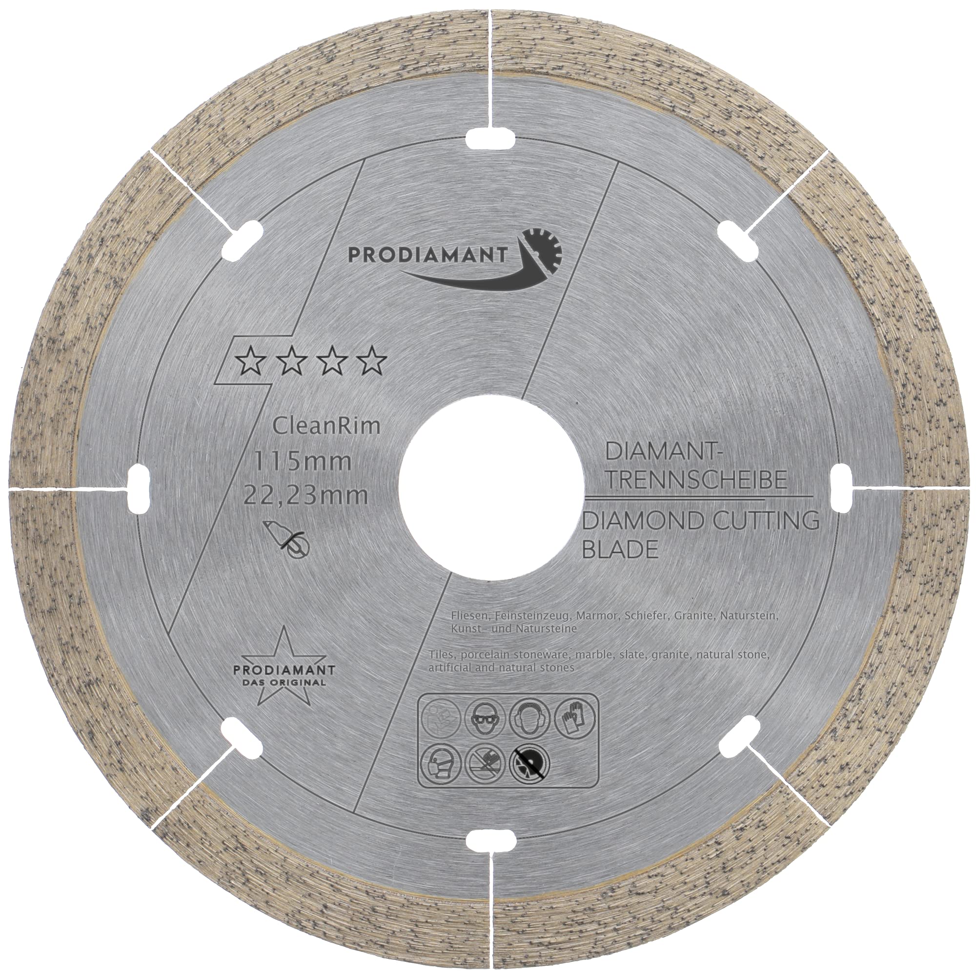 PRODIAMANT FD30 CleanRim diamond tile disc 4 1/2" 115 mm for thin porcelain stoneware, large format, natural stone marble slate and granite