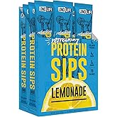 LonoLife Refreshing Protein Sips Lemonade Drink Mix, 10 Single Serve Packets, 5g Collagen Protein, 50 Calories