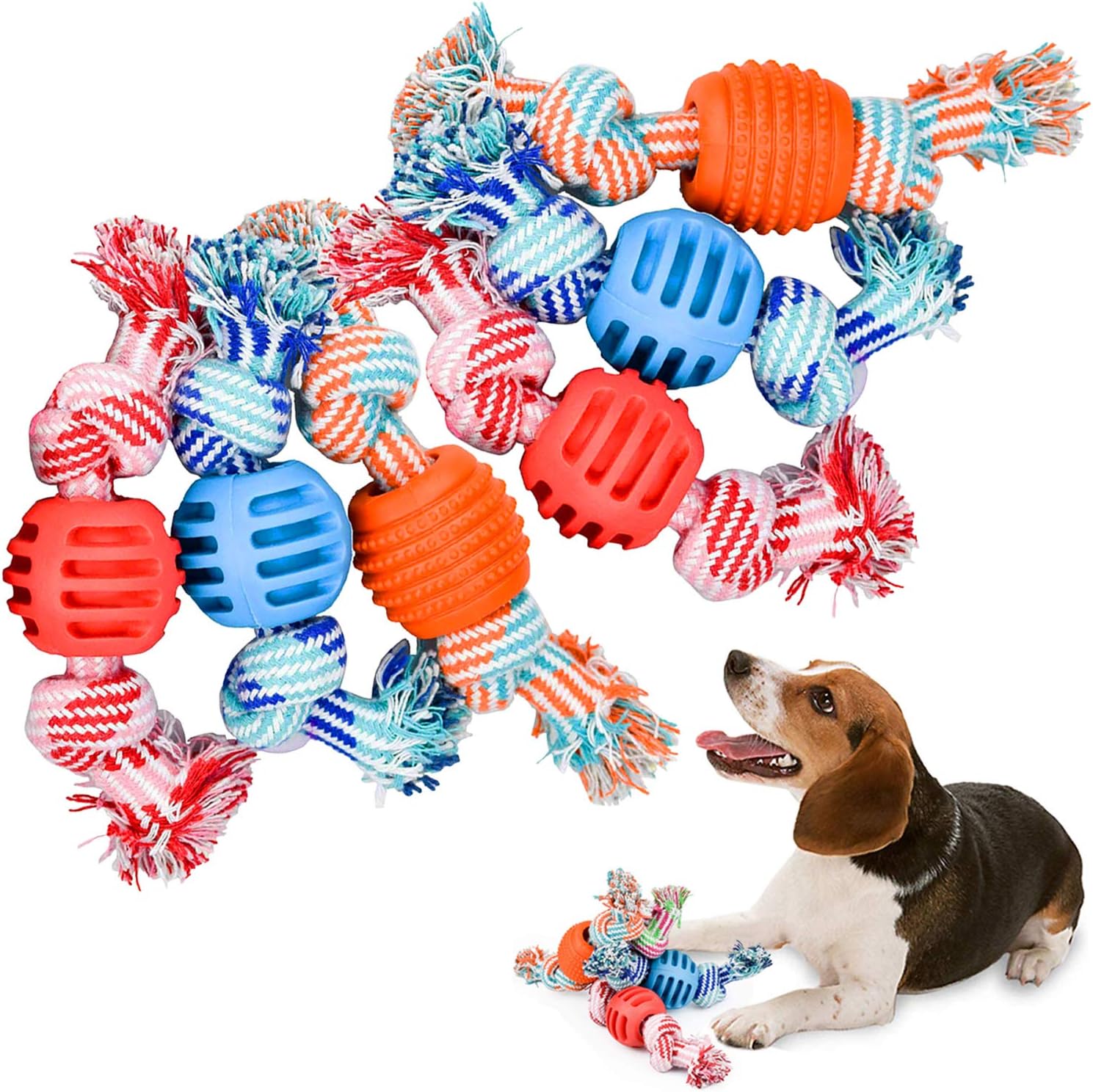 Pet Supplies Dog Chew Toys for Puppies Teething, 6 Pack Dog Rope Toys