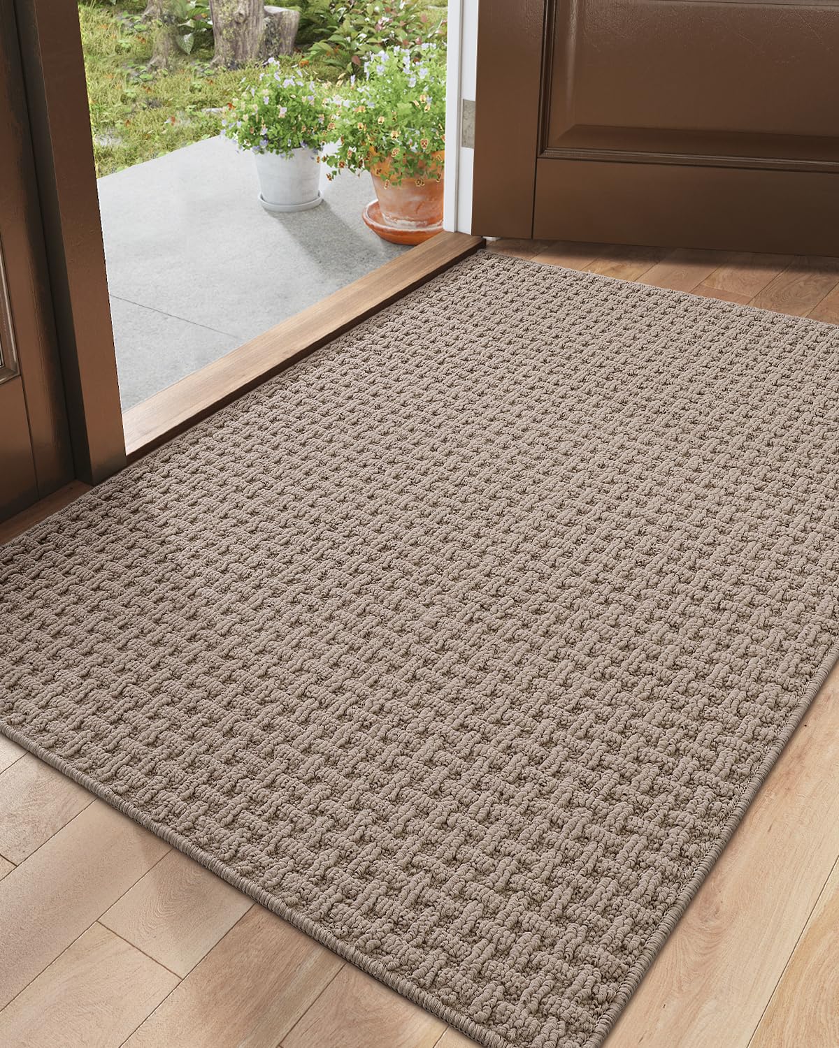 Photo 1 of ** SIMILRR / VERY USED *** DEXI Front Entryway Door Mat Non Slip 32x48, Washable Entry Way Mats Inside Entrance Low Profile, Welcome Doormat Dirt Trapper for House Floor Home Porter Hall Backdoor Area, Light Taupe