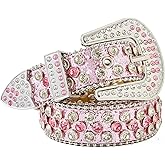 Jastore Kids Girls Boys Western Belt Cowboy Cowgirl Belts with Bling Diamond Studded and Sequin Leather Belt for Jeans