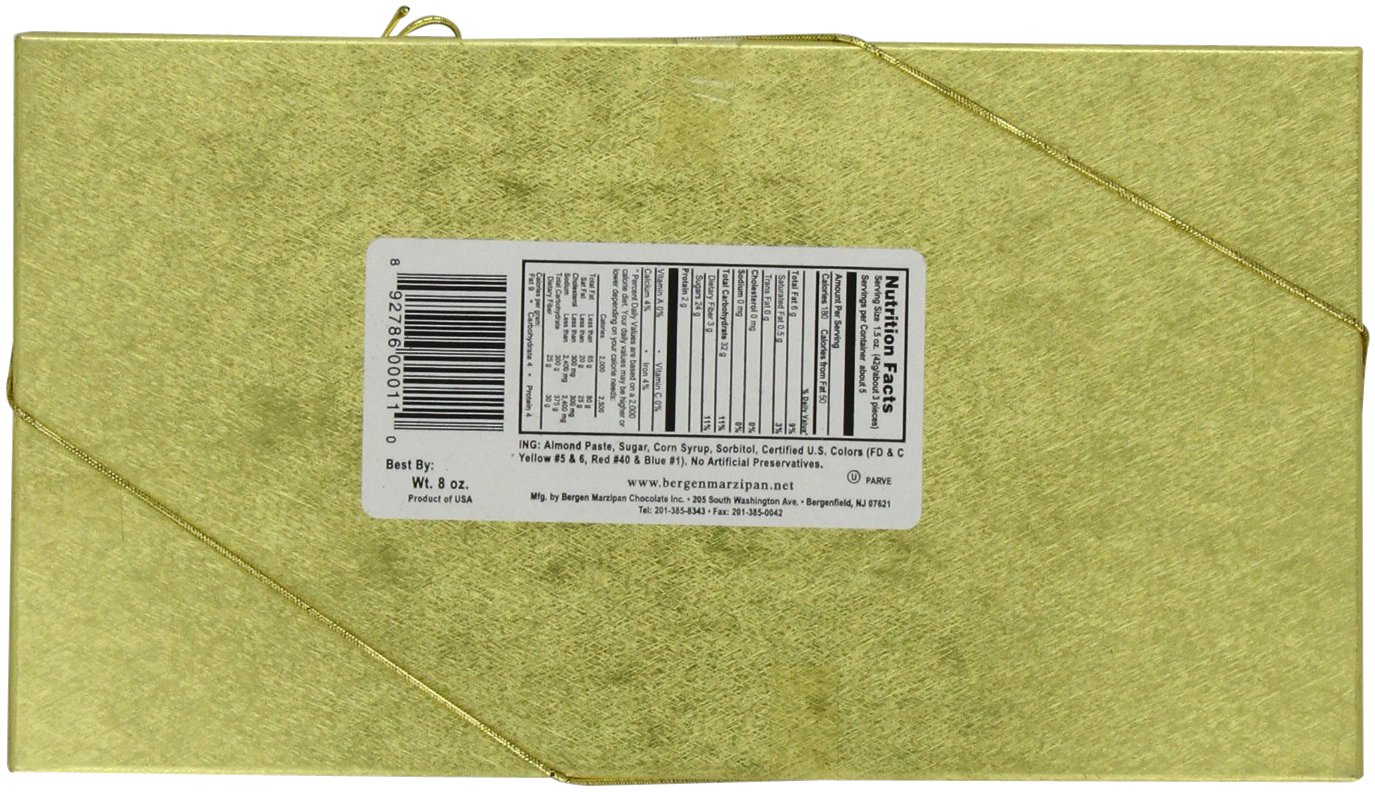 Bergen Marzipan M-1 Assorted Fruit, 8 Ounce: Grocery & Gourmet Food
