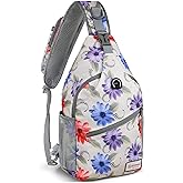 ZOMAKE Sling Bag,Small Crossbody Sling Backpack,Water Resistant Shoulder Daypack for Travel,Anti Thief Chest Bag for Hiking(Color Chrysanthemum)