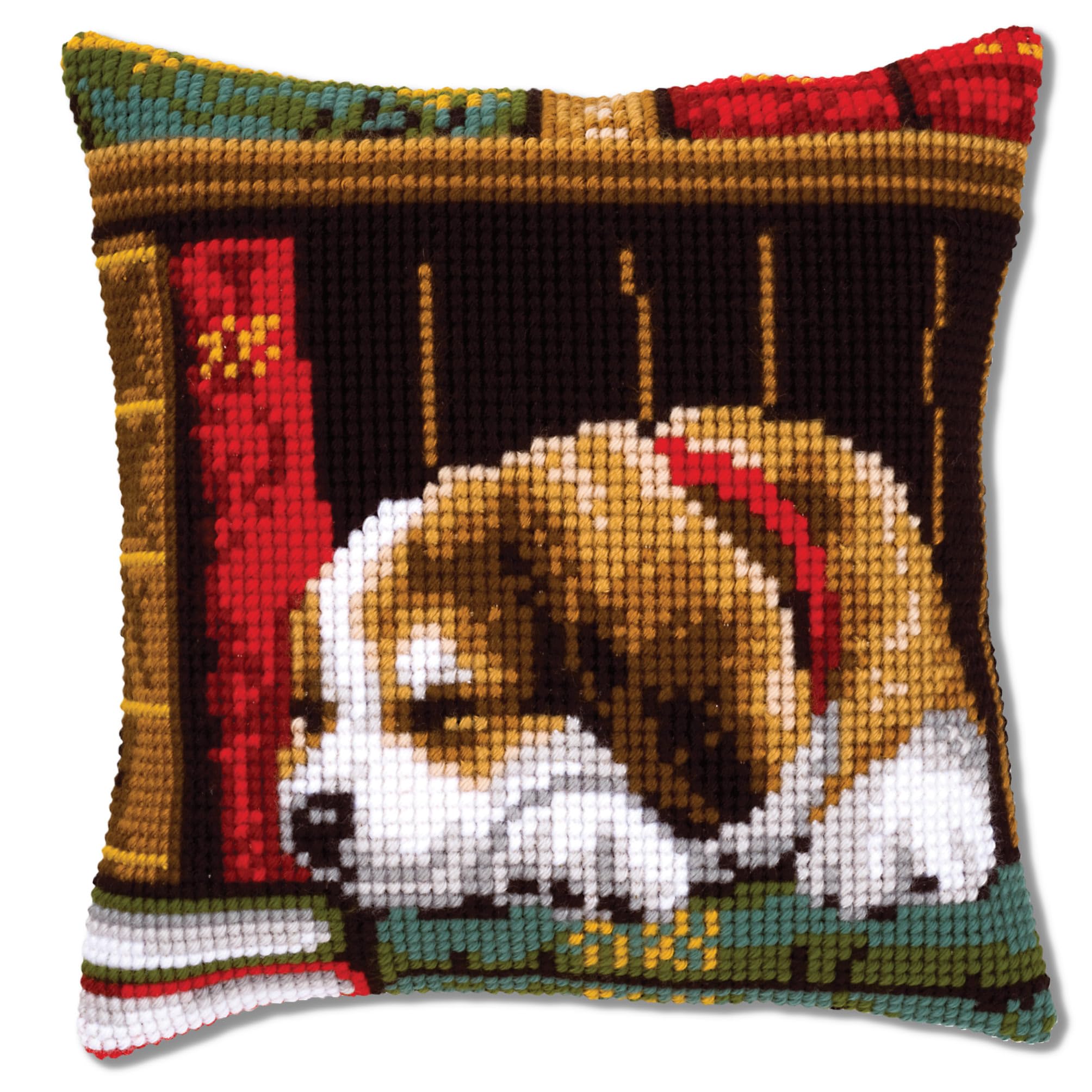 Vervaco Cross Stitch Kit: Cushion: Dog Sleeping, 40 x 40cm PN-0148118