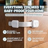 BooBoo Baby 14 Pack Premium Child Locks No Drill 3M Adhesive Cabinet Drawer view 2