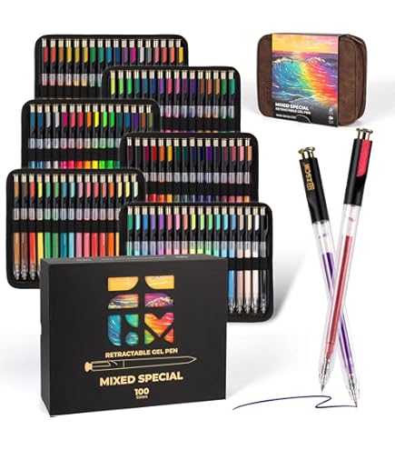 Amazon.com: ZSCM Retractable Gel Pen For Adult Coloring, 60 Colors