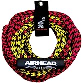 Airhead 1-4 Person Tow Rope for Towable Tubes, 60 ft Heavy Duty 2-Section Boat Towline for Tubing, UV Resistant 16 Strand Polypropylene with Rope Keeper, up to 4,100 lb Break Strength