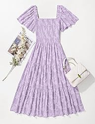 ZESICA Women‘s Summer Boho Floral Midi Dress 2025