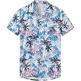 KYKU Hawaiian Shirt for Men: Beach Vacation Summer Short Sleeve Button Down Mens Shirts Casual Stylish