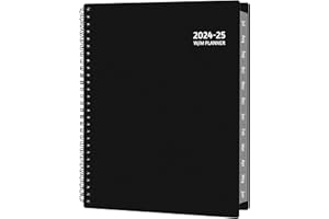 GoiUnlt Planner 2024-2025, Academic Weekly ＆ Monthly Planner, 7.95" x 9.7", Jul 2024 – Jun 2025, Flexible Cover, Thick Paper, Spiral Wirebound, Inner Pocket - Styish Black