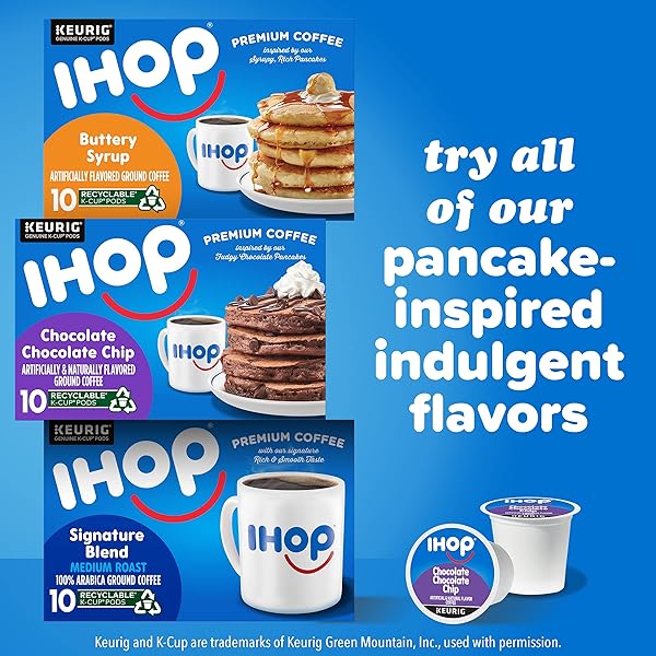 IHOP CHOCOLATE CHOCOLATE CHIP FLAVORED KEURIG K-CUP COFFEE PODS, 10 CT BOX