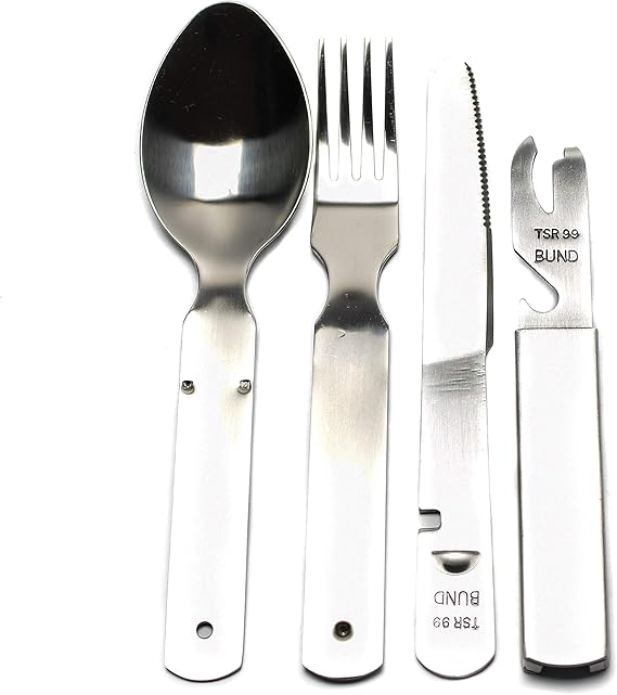 German Cutlery Set 4 Pieces Eating Utensils Military Style